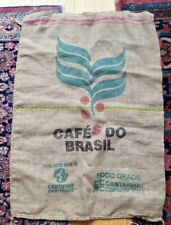 Large Burlap Jute Café Do Brasil Coffee Sack Bag  picture