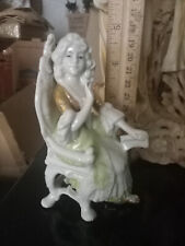 Porcelain antique vintage German figurine gold lady chair grafenthal doll house picture