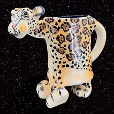 SWAK Lynda Corneille Figural Mug Cup Animal Leopard Jaguar Ceramic 2003 Marked picture