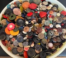 Interesting Vintage Button Lot Many Sizes Shapes Colors & Designs Crafts Art B1 picture