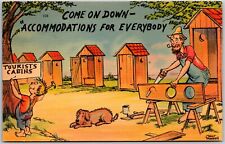 Come On Down - Accommodations for Everybody, Outhouses, Comic - Postcard picture