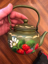 STRAWBERRY THEME HAND PAINTED TEA POT SIGNED  ITEM NO. TPP6 picture