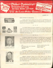 1954 Vintage ephemera paper lot; August Retail News Letter, Globe-Democrat picture