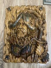 Vintage Mid Century Spanish Conquistador Soldiers Wall Art 3D Pirate Faux Wood picture