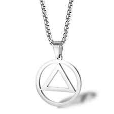Stainless Steel Geometric Round Triangle Necklace Pendant Hip Hop Rock Necklace picture