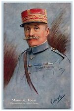 Vanoyk Signed Postcard Marshal Foch Commading The Allied Forces Oilette Tuck picture