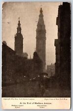 New York City~Madison Avenue End @ Night~Madison-Metropolitan Square Tower~c1910 picture