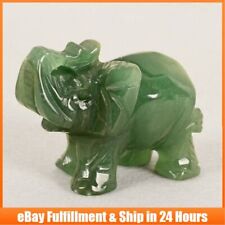 Natural Green Aventurine Jade Quartz Crystal Carved Baby Elephant Mini Statue US picture