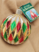 Old World Christmas Figural Glass Round Multicolor Ornaments 2.5 inches picture