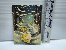 Antique Embossed Netherland Postcard Christmas Card Dual Stamp Hardy Virginia picture