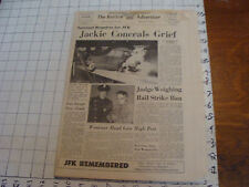 vintage FULL Newspaper: Boston Advertiser 11-22-64 JACKIE CONCEALS GRIEF picture