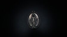Antique 1830 Sterling Silver Virgin Mary Christian Religious Medal picture