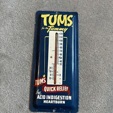 VINTAGE TUMS TIN ADVERTISING THERMOMETER SIGN 9