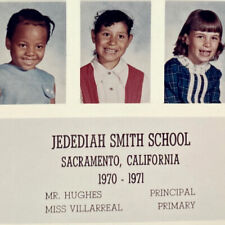 Vintage 1970 Jedediah Smith School Children Class Photo Sacramento California picture