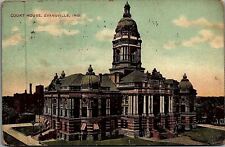 1909 EVANSVILLE INDIANA COURT HOUSE S.H. KNOX & CO POSTCARD 25-141 picture