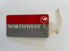 Northwest Airlines Luggage Tag- Vintage Red Gray Logo picture