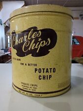 Empty Charles Chips 48 OZ 3 LBS Tin Huge 14