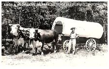RPPC AMOS & ANDY Gene Murray Ox Team Reedsburg Wisconsin -PC66 picture