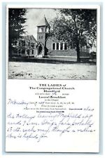1908 Congregational Church Advertising Blandford Massachusetts MA Thick Postcard picture