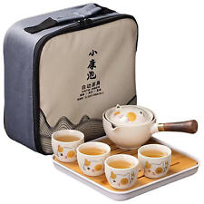 Portable Chinese Kongfu Tea Set Travel Ceramic Teapot with 4 Teacups & Bag picture