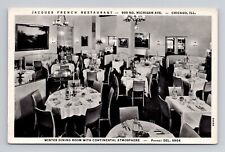 Postcard Jacques French Restaurant Chicago Illinois, Vintage Chrome M16 picture