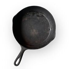 Cast Iron VTG Favorite Piqua Ware 7A Skillet - Smiley Face Logo, As Found - Flat picture