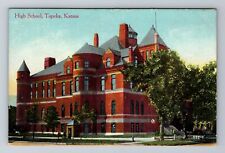 Topeka KS-Kansas, High School, Antique, Vintage Souvenir Postcard picture