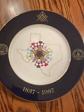 Vintage Masonic Lodge Plate Republic Of Texas Dated 1837 To 1987 Shenango China picture