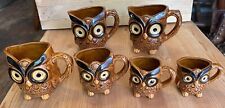 Vintage Kitschy Owl Set (6) pieces with 4 Measuring Cups and  Creamer and Sugar picture