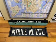 NY NYC SUBWAY ROLL SIGN DOWNTOWN BROOKLYN QUEENS MYRTLE AVENUE LOCAL TRANSIT ART picture