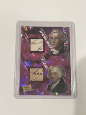 Pieces of the Past George Washington / John Adams Hand Written Relic 1/1 picture