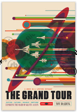 Nasa JPL Visions of the Future THE GRAND TOUR Retro 4 in Poster Vinyl Sticker   picture