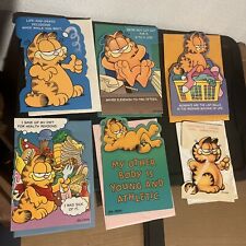 Lot Of 6 Garfield Prop-Up Desktop Greeting Cards With Envelopes Vintage Rare picture