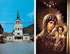 2~Postcards Sitka, AK Alaska  ST MICHAEL'S CATHEDRAL & Madonna~Child In Interior picture