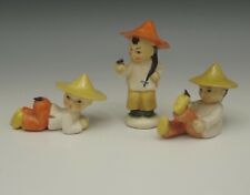 GOEBEL GERMANY ANTIQUE CHINESE ASIAN BOYS WITH FLY LOT 3 FIGURINES FX 176 TMK1 picture