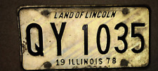 Vintage 1978 illinois license Plate 