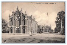c1910's First ME Chruch Street View Ottawa Illinois IL Unposted Antique Postcard picture
