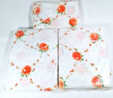 Sheet Set VTG Rose Bower Perma prest Muslin Full Fitted/Flat 2 Std Pillow Cases picture