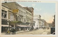 Elmira New York Main Street Scene Old Cars Theater People Vintage Postcard c1920 picture
