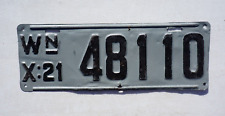 1921 Washington State License Plate # 48110 picture