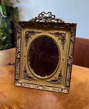 Antique French Ormolu Bronze Red Guilloche Enamel Picture Frame picture