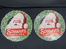 Vintage Schrafft’s Chocolate Christmas Santa Paper Store Window Display Sign picture