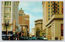 c1950s Mills Street Post Office Downtown Car Traffic El Paso Texas TX Postcard picture
