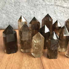 4pcs natural smokey  quartz obelisk minera crystal wand point healing   picture