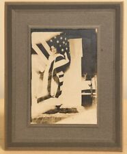 Vintage Cabinet Card Photo Woman In American Flag 4th Of July Unique Antique picture