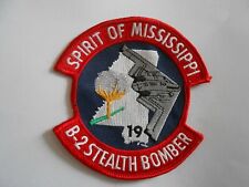 spirit of Mississippi 19     B-2   Stealth Bomber  USAF  vintage cloth patch  picture