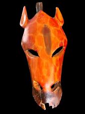 Vintage African wooden Giraffe mask 9”Folk Art Wall Hanging hand carved picture