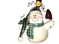 Snowman in Plaid Hat, Check Scarf, Quality Resin Christmas Ornament picture
