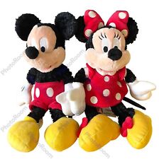 *Vintage 2000 Walt Disney World Lot 2 Mickey and Minnie Mouse Plush Toys 11” picture