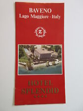 HOTEL SPLENDID travel brochure BAVENO Lago Maggiore ITALY vintage picture